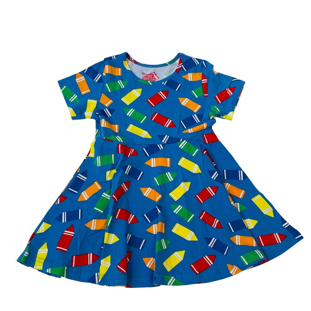 NWT Blossom + Sprout 3T Rainbow Crayons Knit Twirl Dress